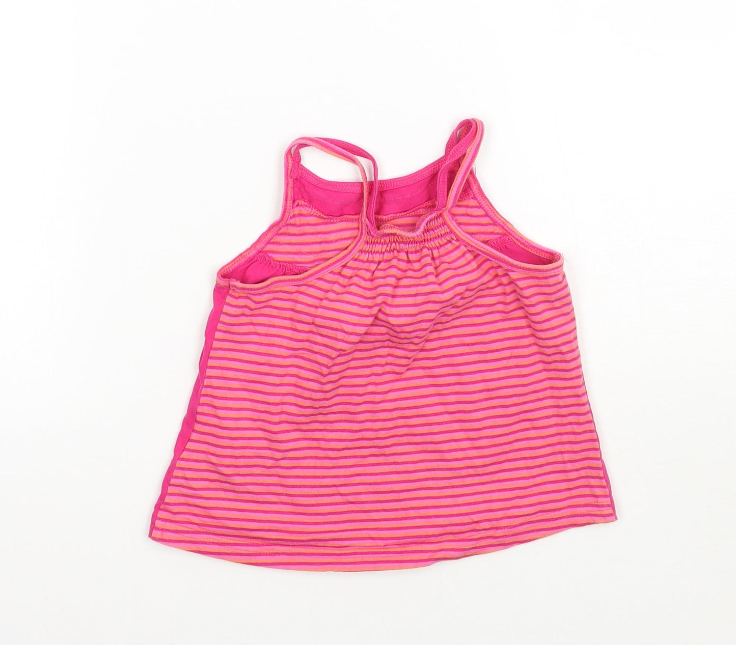 Matalan Girls Pink Floral  Basic Tank Size 9-12 Months