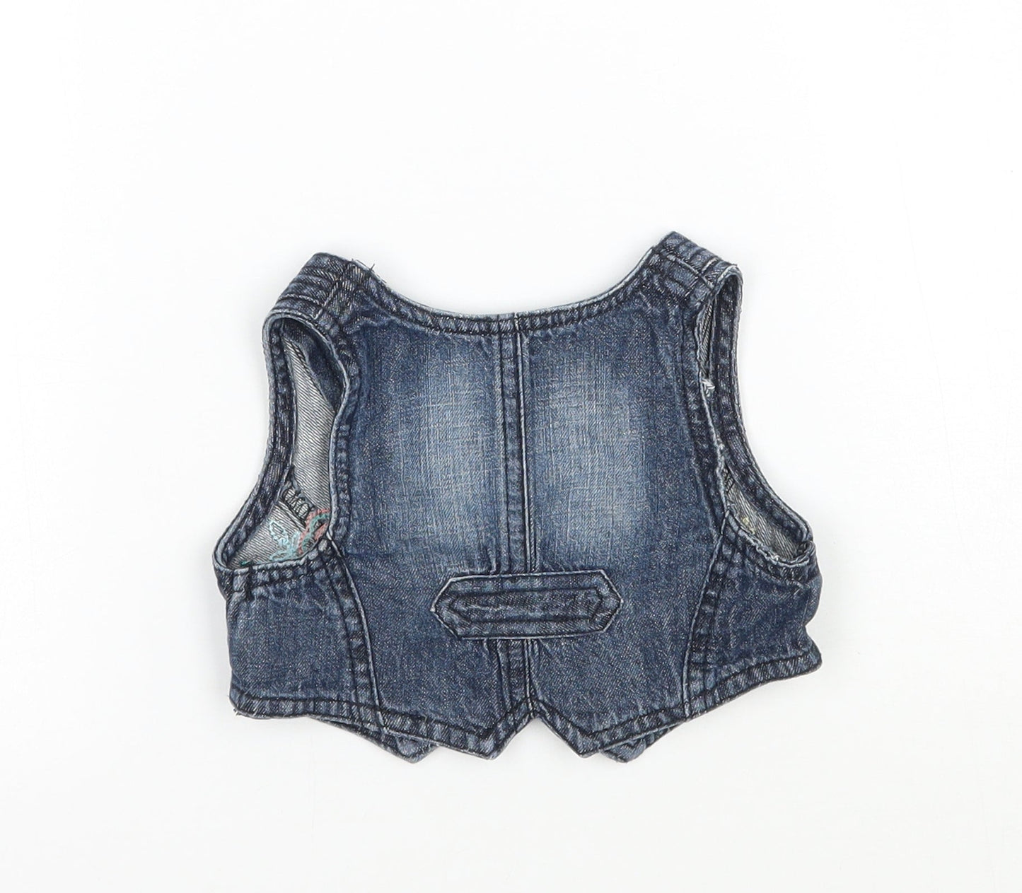 Matalan Girls Blue Floral  Jacket Waistcoat Size 9-12 Months