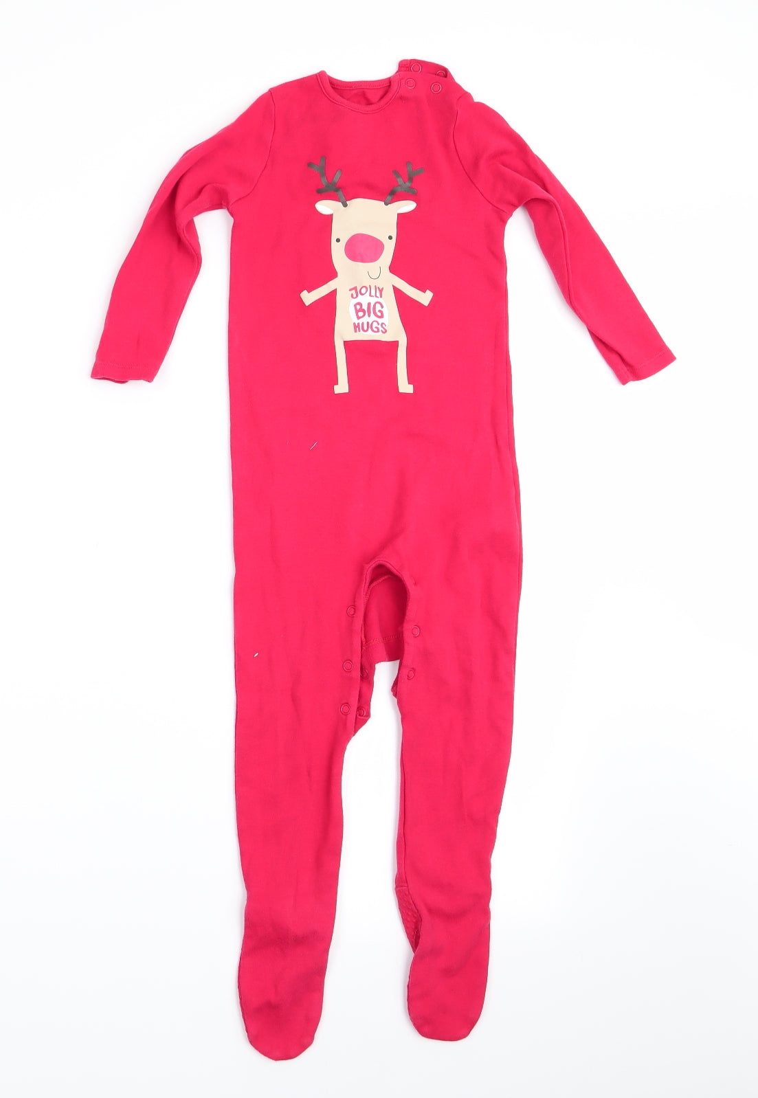 Florence and Fred Boys Red Animal Print  Babygrow One-Piece Size 12-18 Months  - Reindeer