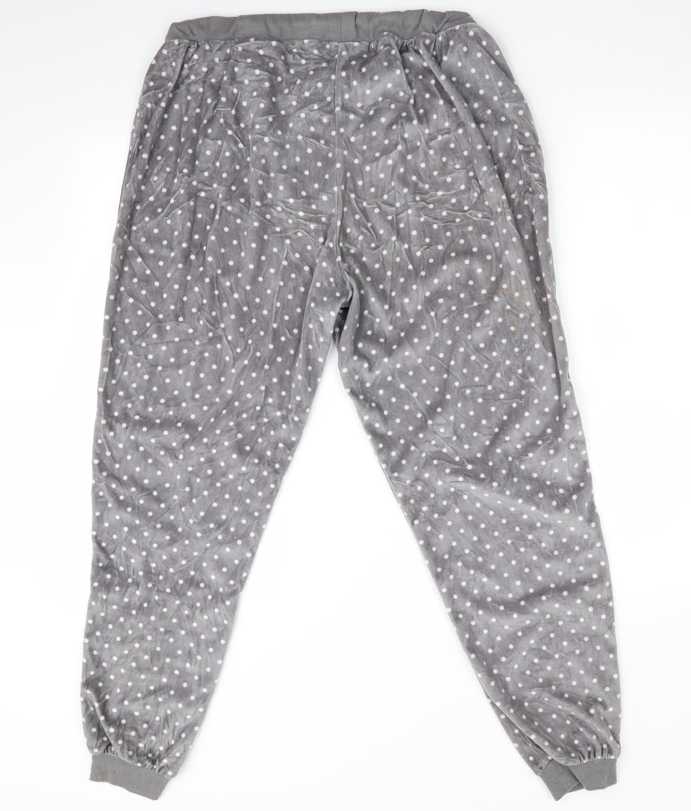 Peacocks Womens Grey Polka Dot   Pyjama Pants Size 10