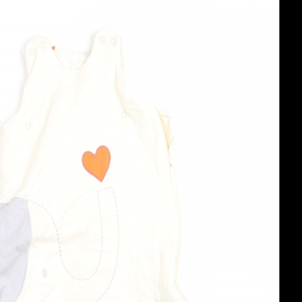 NP Heart Girls Ivory Animal Print  Coverall One-Piece Size 0-3 Months  - Elephant Print
