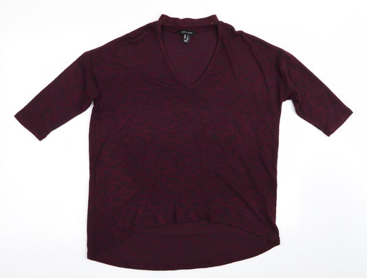 New Look Womens Purple   Pullover Jumper Size S  - Keyhole neck