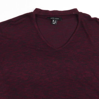 New Look Womens Purple   Pullover Jumper Size S  - Keyhole neck