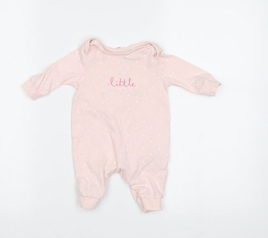 Blue Zoo Baby Pink Geometric  Babygrow One-Piece Size 0-3 Months  - Star Print