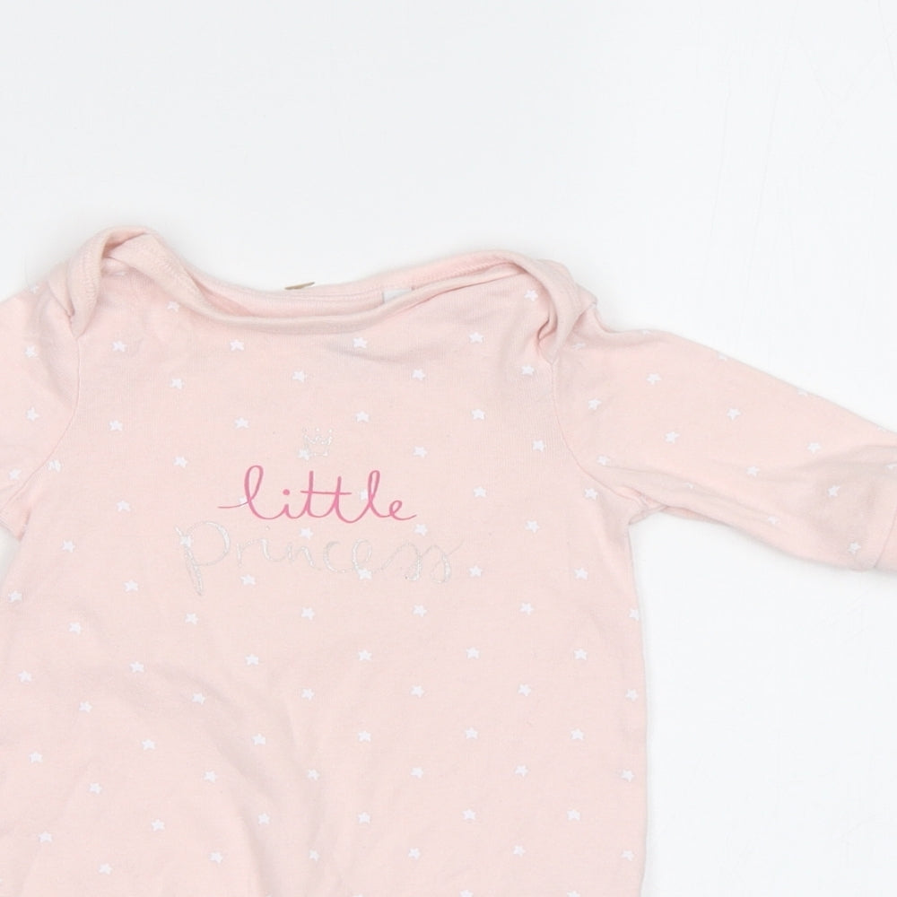 Blue Zoo Baby Pink Geometric  Babygrow One-Piece Size 0-3 Months  - Star Print