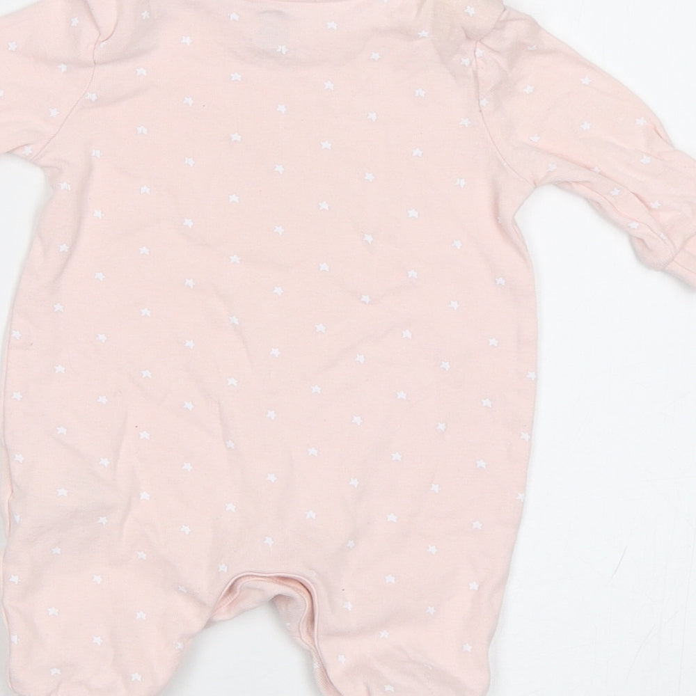 Blue Zoo Baby Pink Geometric  Babygrow One-Piece Size 0-3 Months  - Star Print