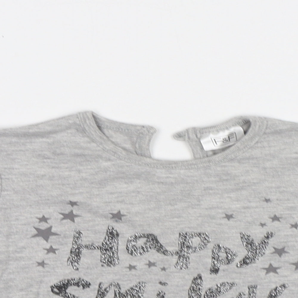F&F Baby Grey   Basic T-Shirt Size 6-9 Months