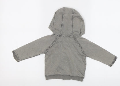 Back view of Next Baby Grey Full Zip Jumper, size 6-9, Months