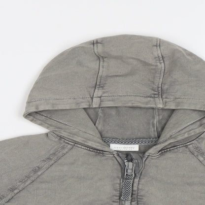 Close-up detail of Next Baby Grey Full Zip Jumper, size 6-9, Months