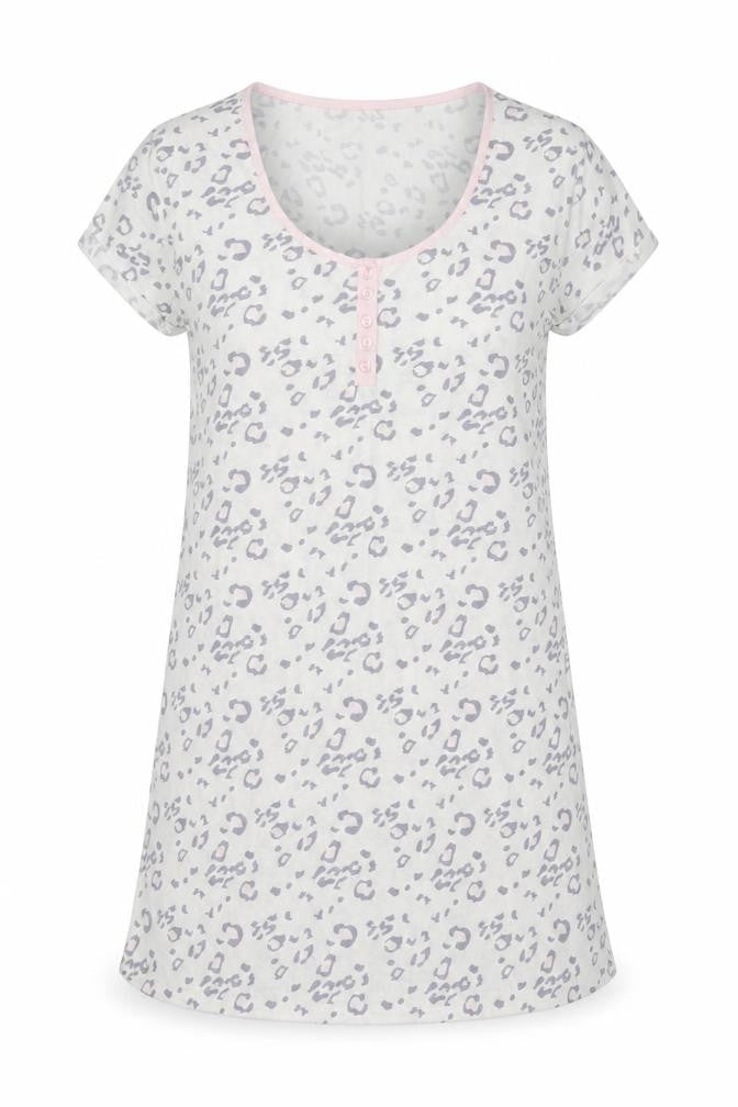 Feel Fabulous Womens White Animal Print  Basic T-Shirt Size 14