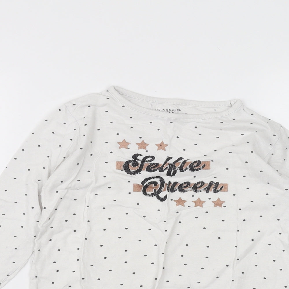 Primark Girls White   Basic T-Shirt Size 7-8 Years