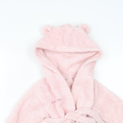 Close-up detail of studio baby Baby Pink Solid Babydoll Robe, size 6-9, Months