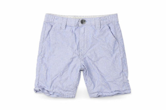 Front view of Denim & Co. boys’ blue chino shorts, size 5-6, years