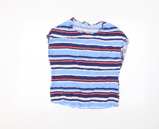 Atmosphere Womens Blue Striped  Basic T-Shirt Size 14