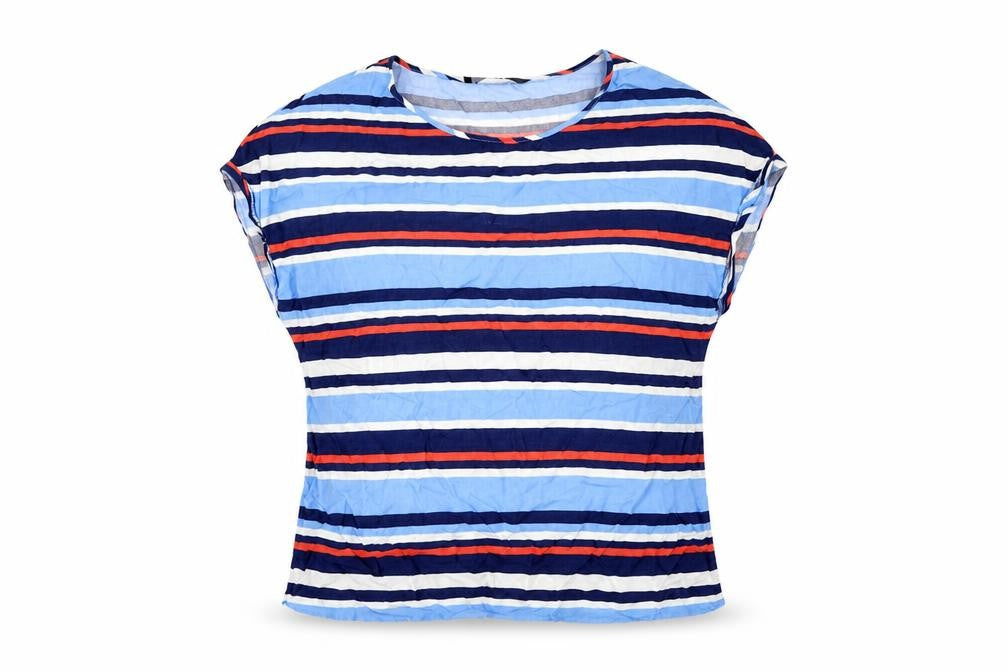 Atmosphere Womens Blue Striped  Basic T-Shirt Size 14