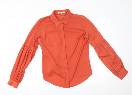 Modis Womens Orange   Basic Button-Up Size M