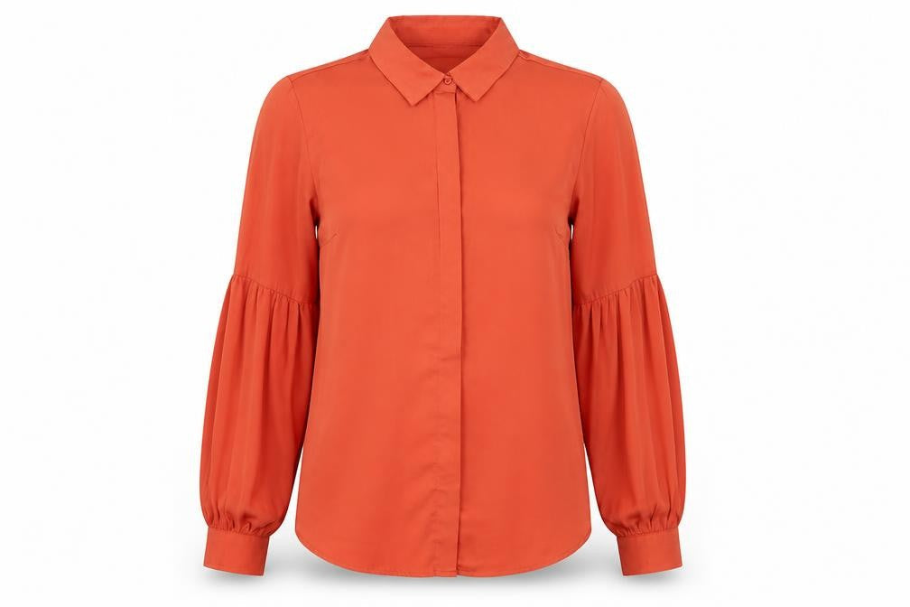 Modis Womens Orange   Basic Button-Up Size M