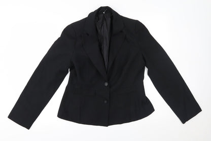Additional front view of E-vie women’s black jacket blazer, size UK 14