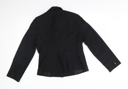 Back view of E-vie women’s black jacket blazer, size UK 14
