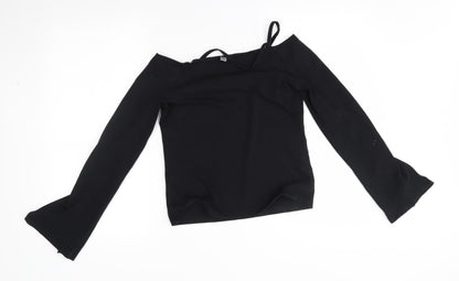 Back view of ASOS women’s black basic blouse, size UK 10
