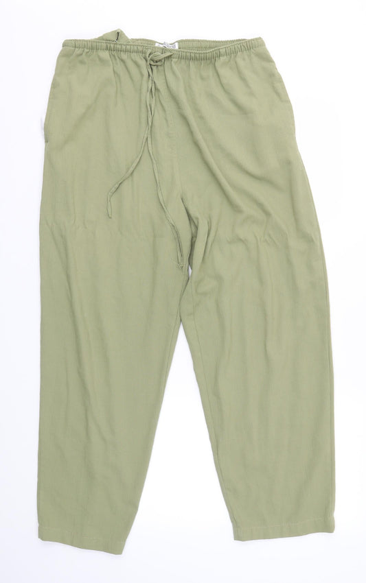 Casual Wear Womens Green   Trousers  Size 14 L27 in