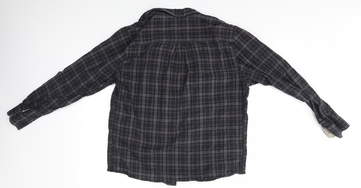 Maine Mens Multicoloured Check   Button-Up Size M