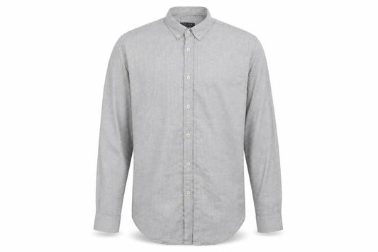 Zara Mens Grey Check   Button-Up Size L