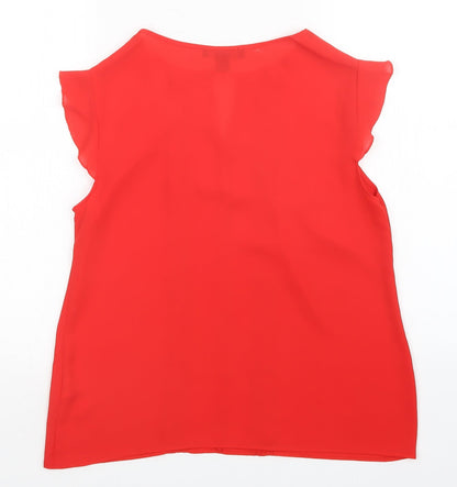 Back view of Atmosphere women’s red basic blouse, size UK 10