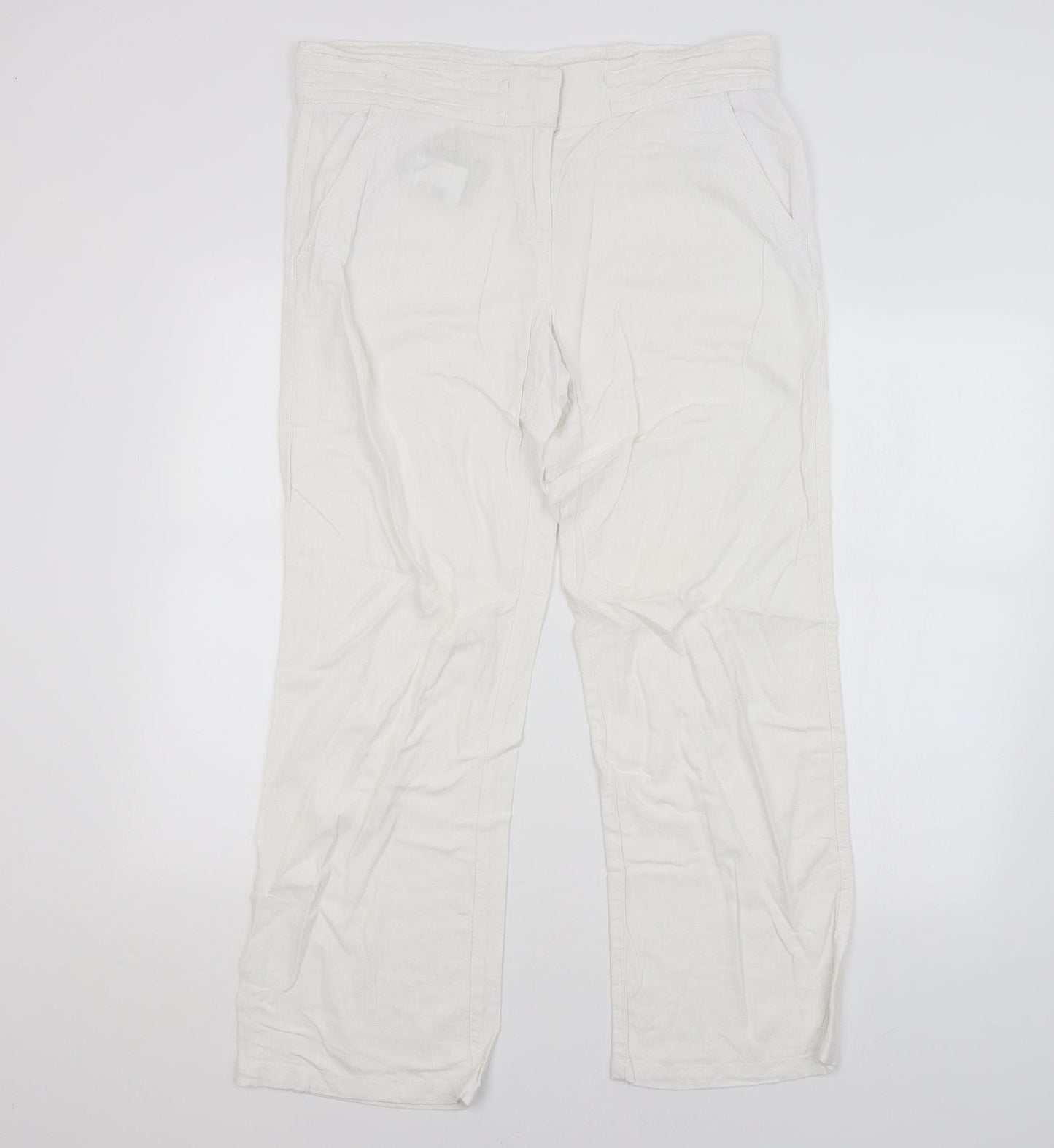 Parallel Womens White   Trousers  Size 14 L26 in
