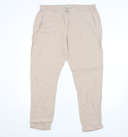 M&S Womens Brown   Trousers  Size 16 L28 in