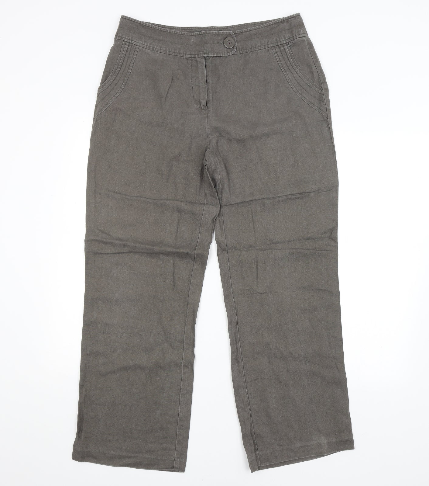 Prima Q Womens Grey   Trousers  Size 14 L28 in