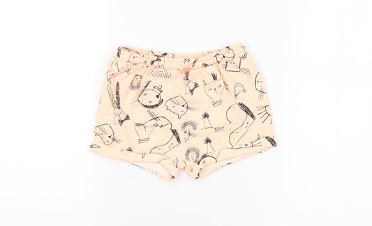 NEXT Girls Orange Animal Print  Cropped Leggings Size 12-18 Months