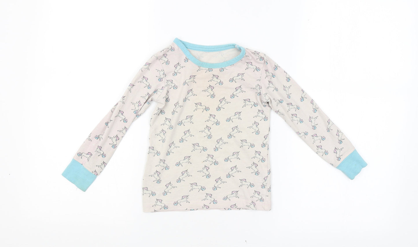LILY & DAN Girls Multicoloured Animal Print   Pyjama Top Size 3-4 Years
