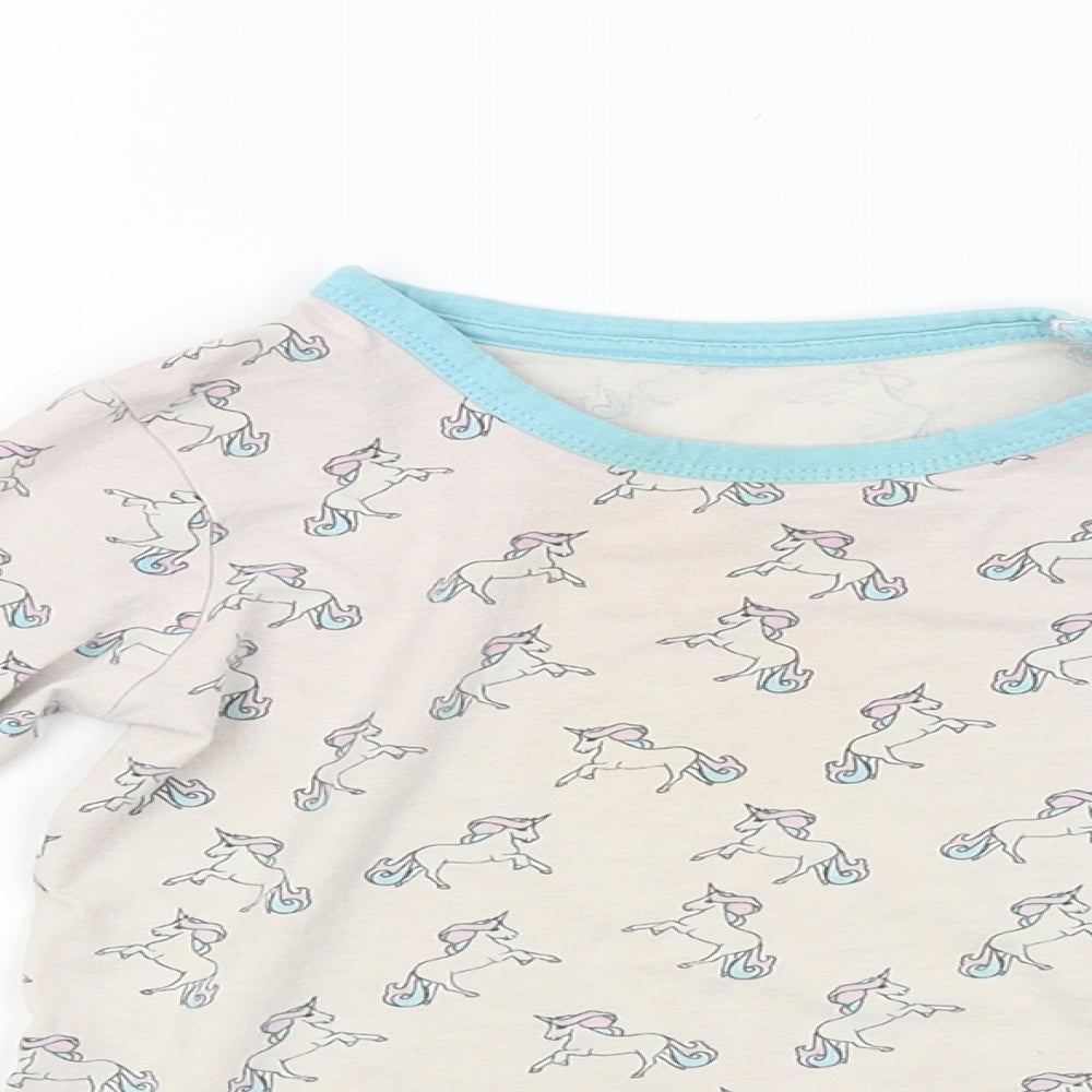 LILY & DAN Girls Multicoloured Animal Print   Pyjama Top Size 3-4 Years