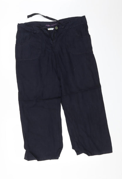 Additional front view of DenimCo women’s blue trousers, size UK 10, 27-inch leg