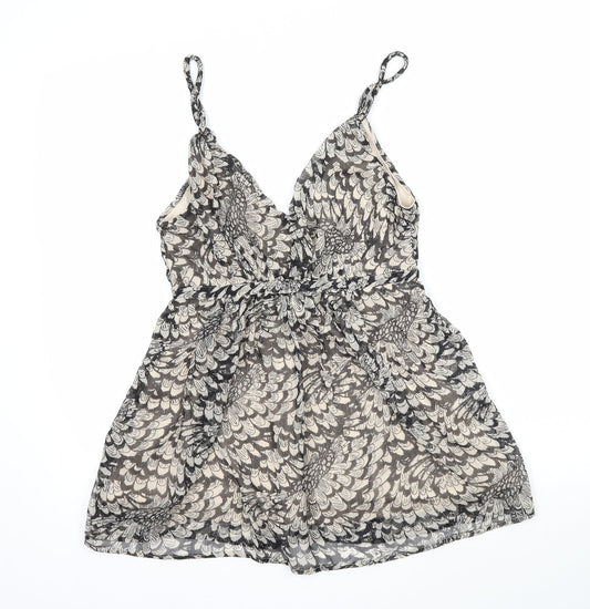VILA Womens Beige Animal Print  Camisole Blouse Size XL  - Feather pattern