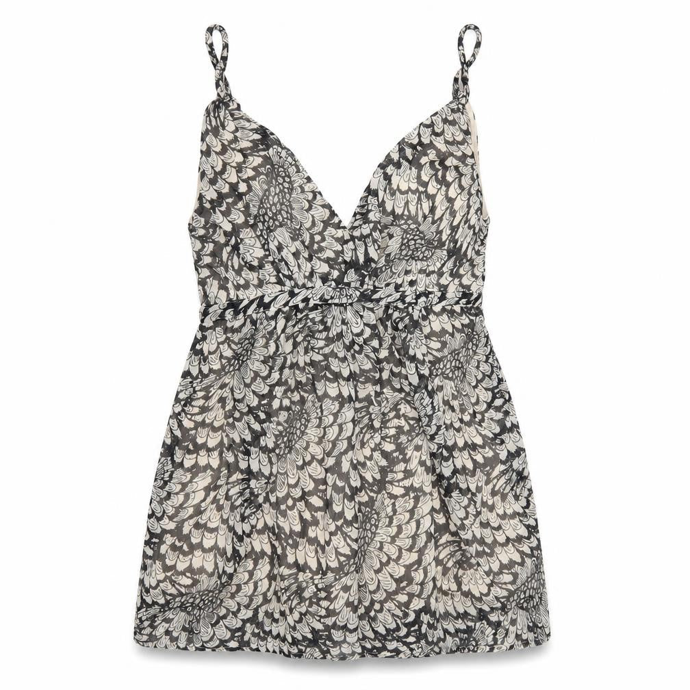 VILA Womens Beige Animal Print  Camisole Blouse Size XL  - Feather pattern