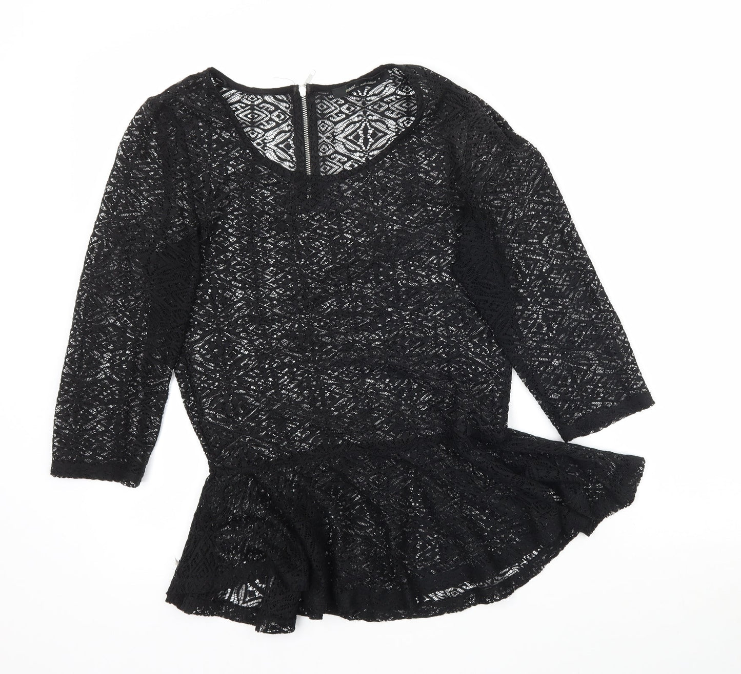 NEXT Womens Black  Lace Basic Blouse Size 6  - Peplum