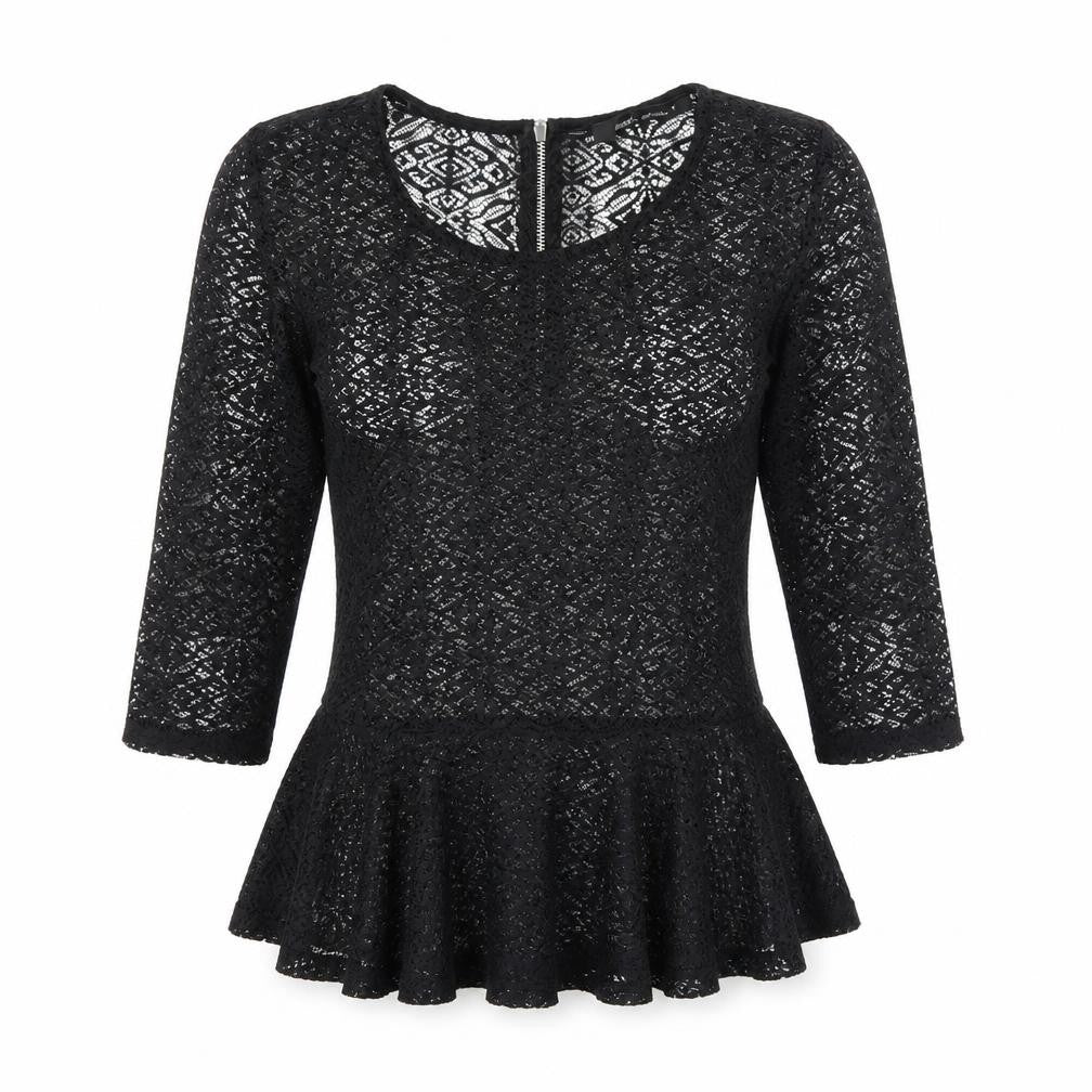 NEXT Womens Black  Lace Basic Blouse Size 6  - Peplum