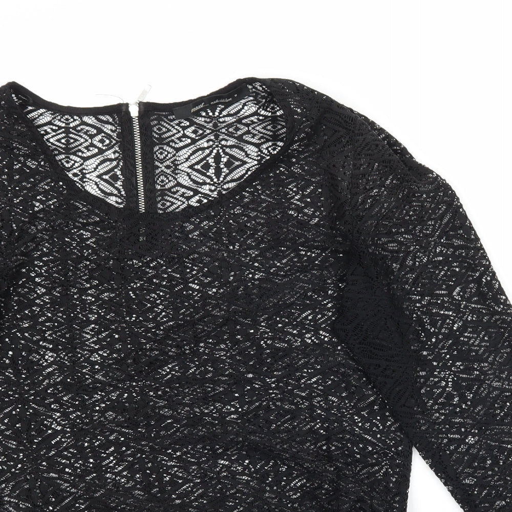 NEXT Womens Black  Lace Basic Blouse Size 6  - Peplum