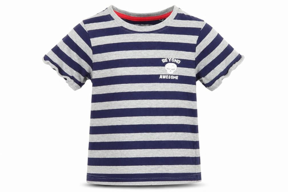 Hullabaloo Boys Multicoloured Striped  Basic T-Shirt Size 7-8 Years