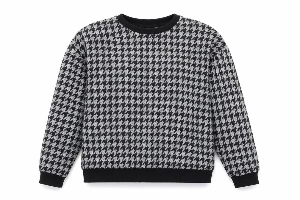 New Look Womens Grey Houndstooth  Pullover Jumper Size M