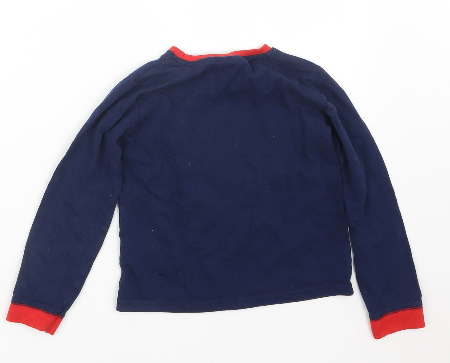 Preworn Girls Blue Geometric  Top Pyjama Top Size 3-4 Years  - Christmas
