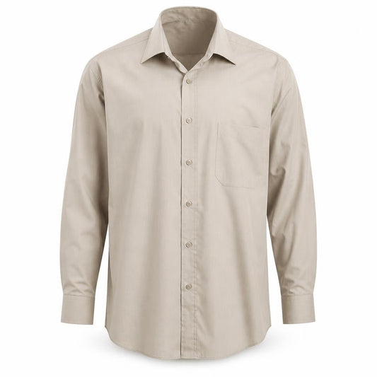 Zantos Mens Beige    Button-Up Size 14.5