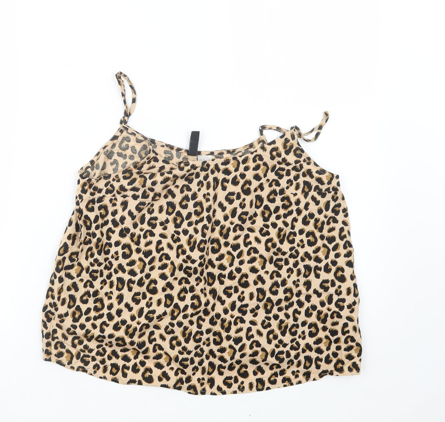 Divided by H&M Womens Brown Animal Print  Cropped T-Shirt Size 8