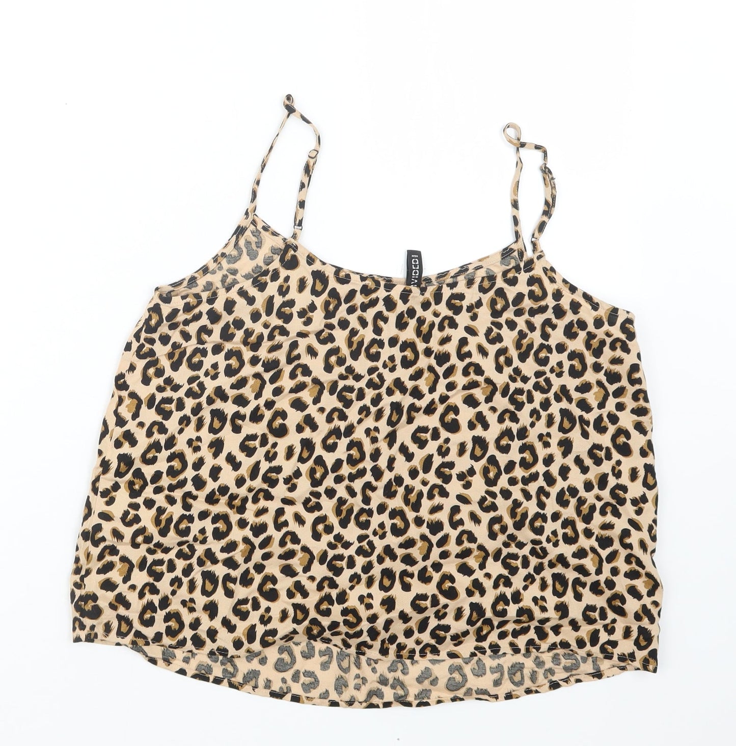 Divided by H&M Womens Brown Animal Print  Cropped T-Shirt Size 8