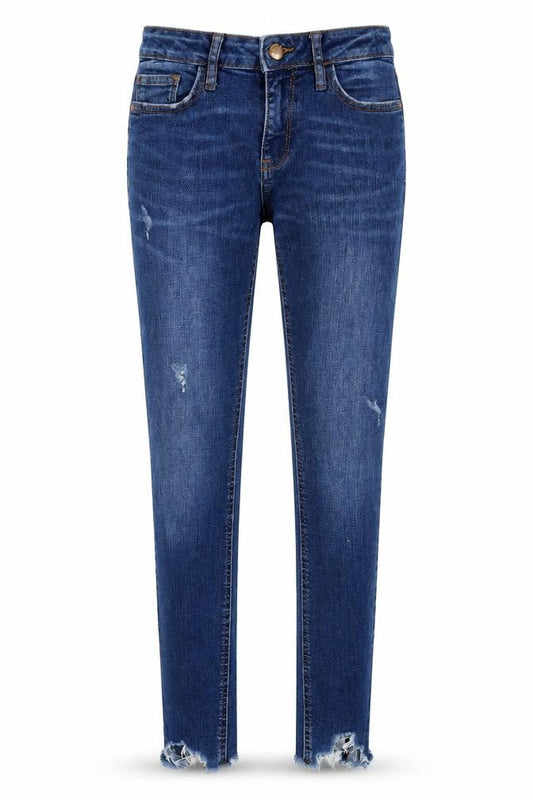 Denim Co. Womens Blue  Denim Straight Jeans Size 8 L26.5 in