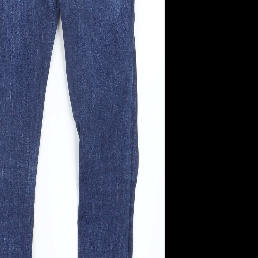 Denim Co. Womens Blue  Denim Straight Jeans Size 8 L26.5 in