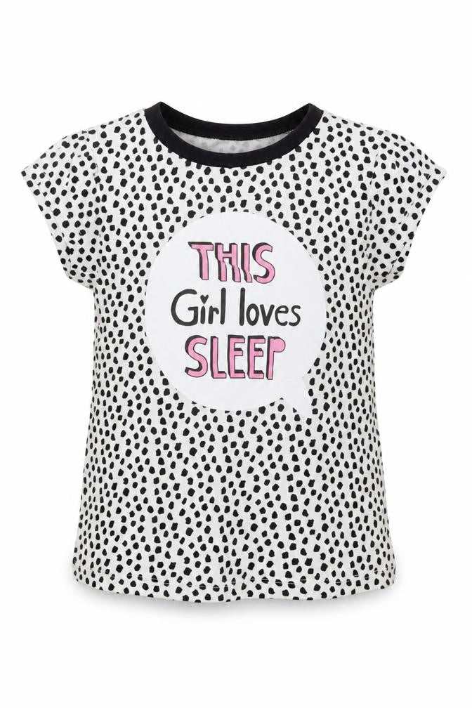 George Girls Black Animal Print  Top Pyjama Top Size 2-3 Years