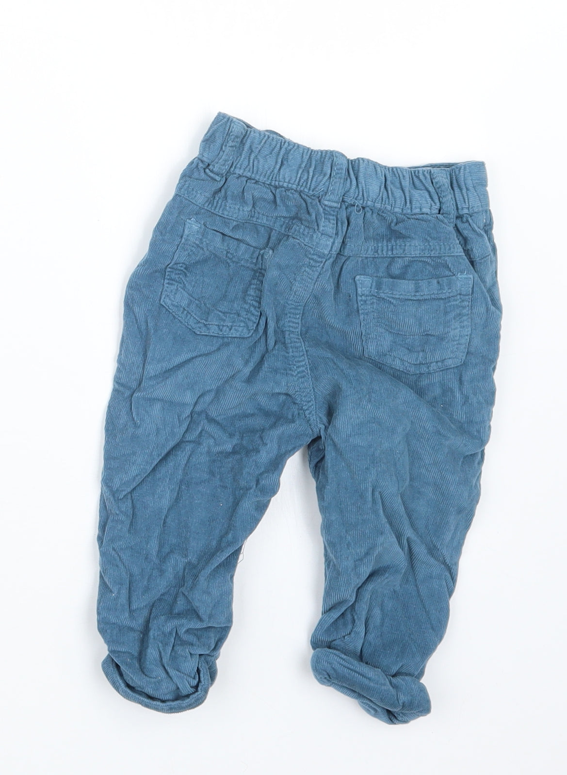 BHS Boys Blue  Velvet Cargo Trousers Size 9-12 Months